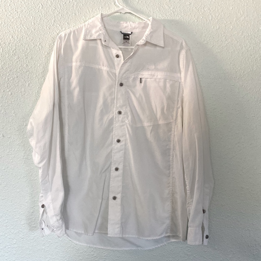 The north face MENS medium light weight performance hiking button down shirt.